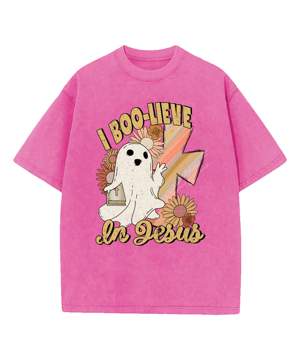 I Boo-Lieve In Jesus Washed Christian T-shirt Hoodie, Sweatshirt | CiraTrend.com (Image 2)