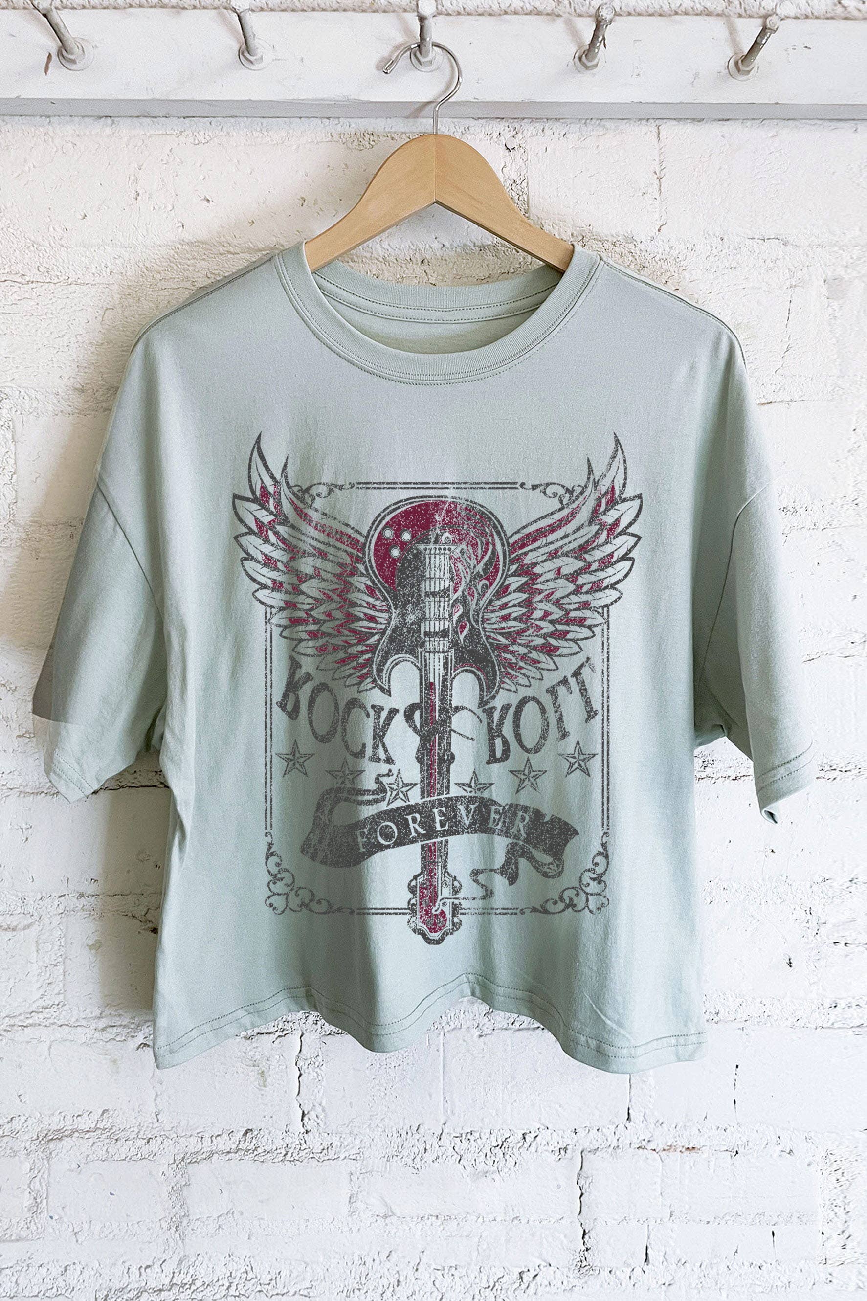 Rock and Roll Graphic Crop Top