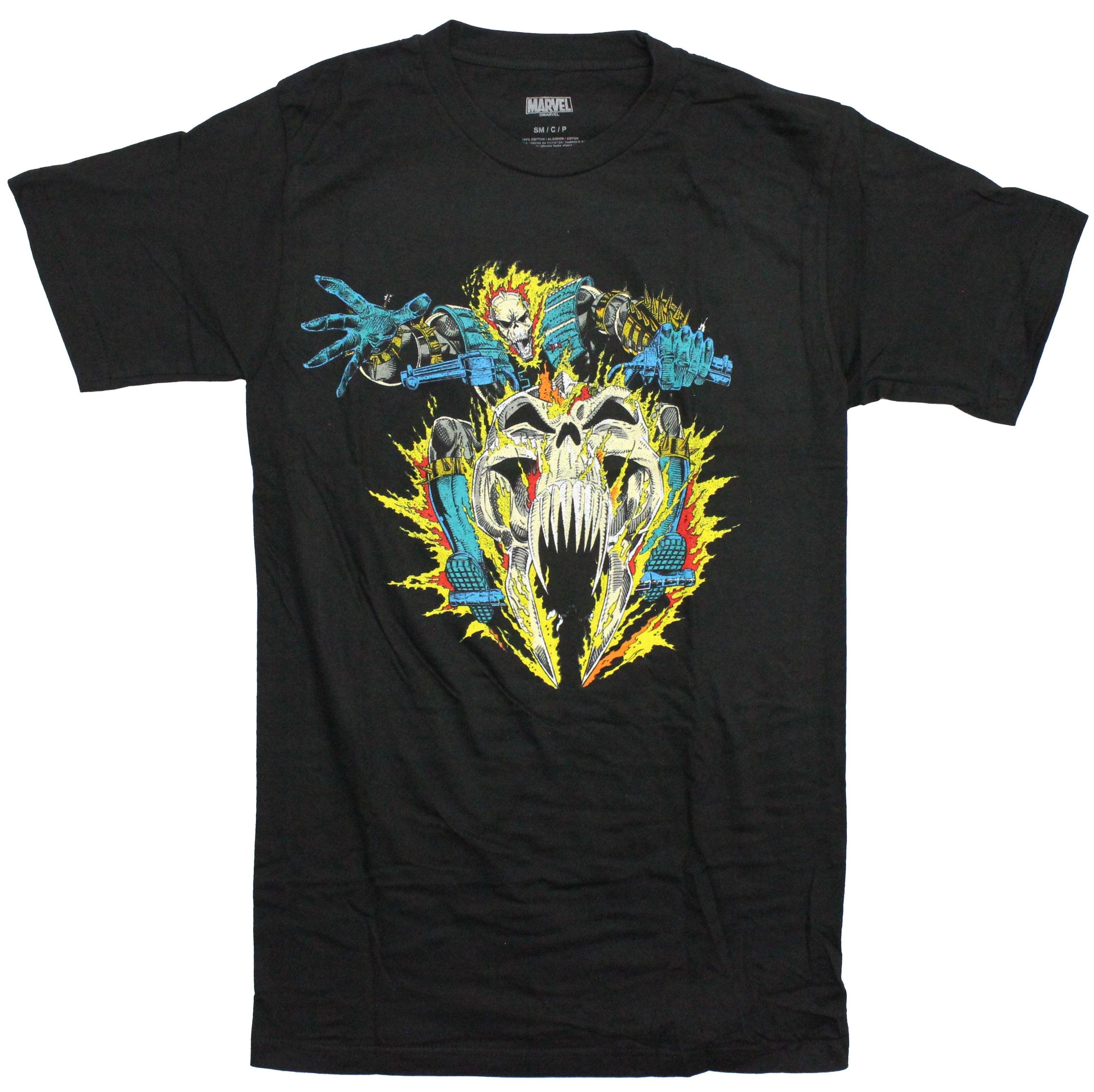 Ghost Rider Mens T-Shirt - Flaming Riding Skull Motorcycle Image Hoodie, Sweatshirt | CiraTrend.com