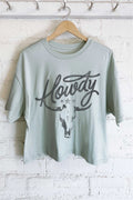 Howdy Graphic Long Crop Top