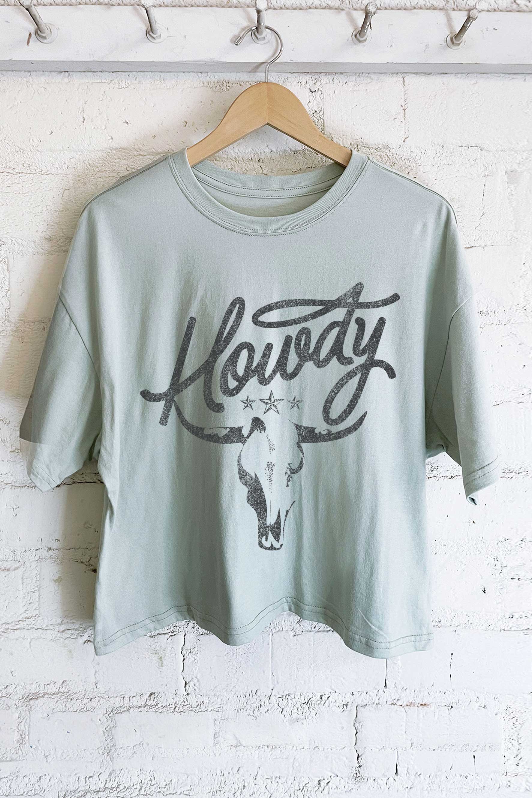 Howdy Graphic Long Crop Top
