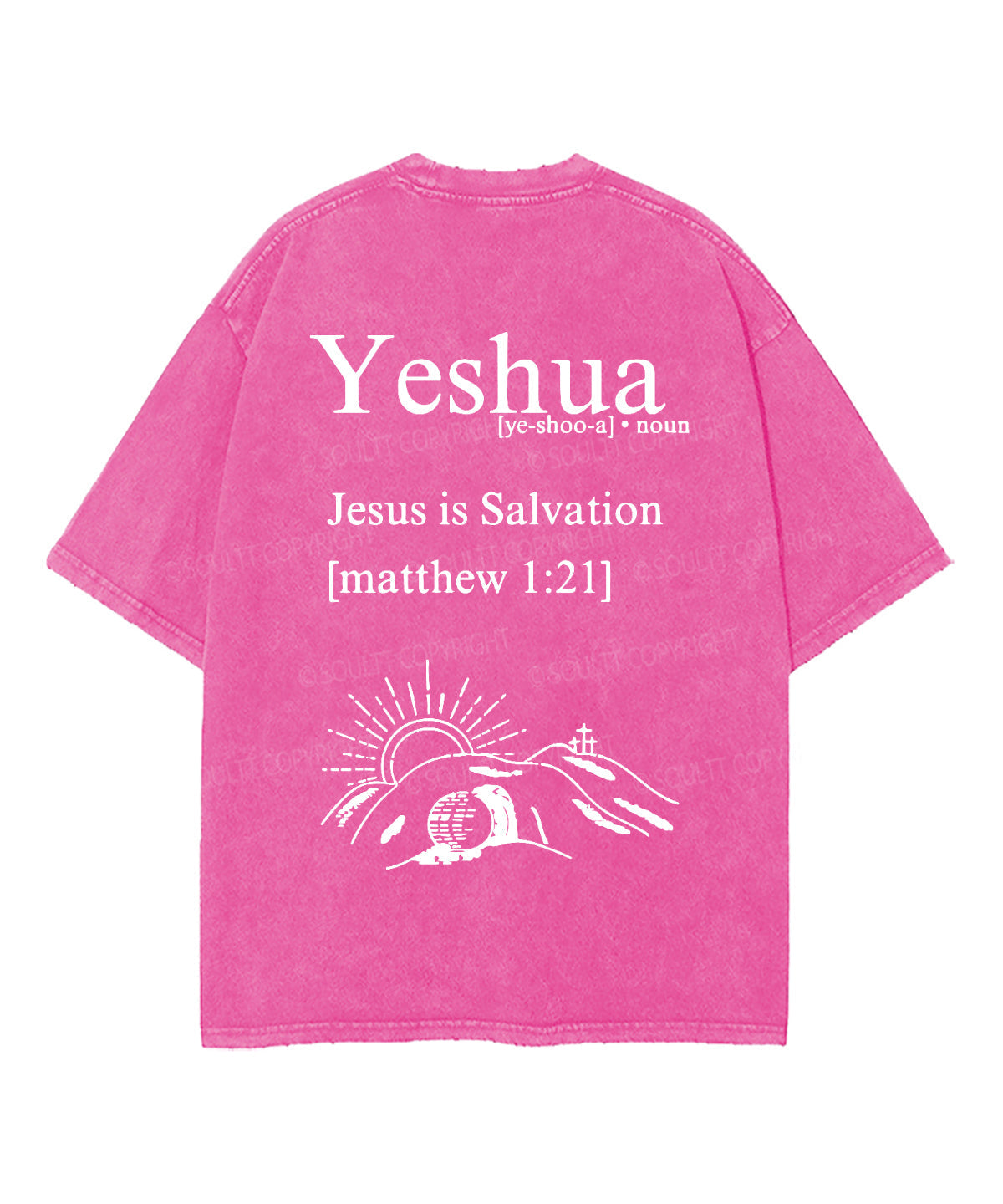 Yeshua Double Sided Washed Christian T-shirt Hoodie, Sweatshirt | CiraTrend.com (Image 5)