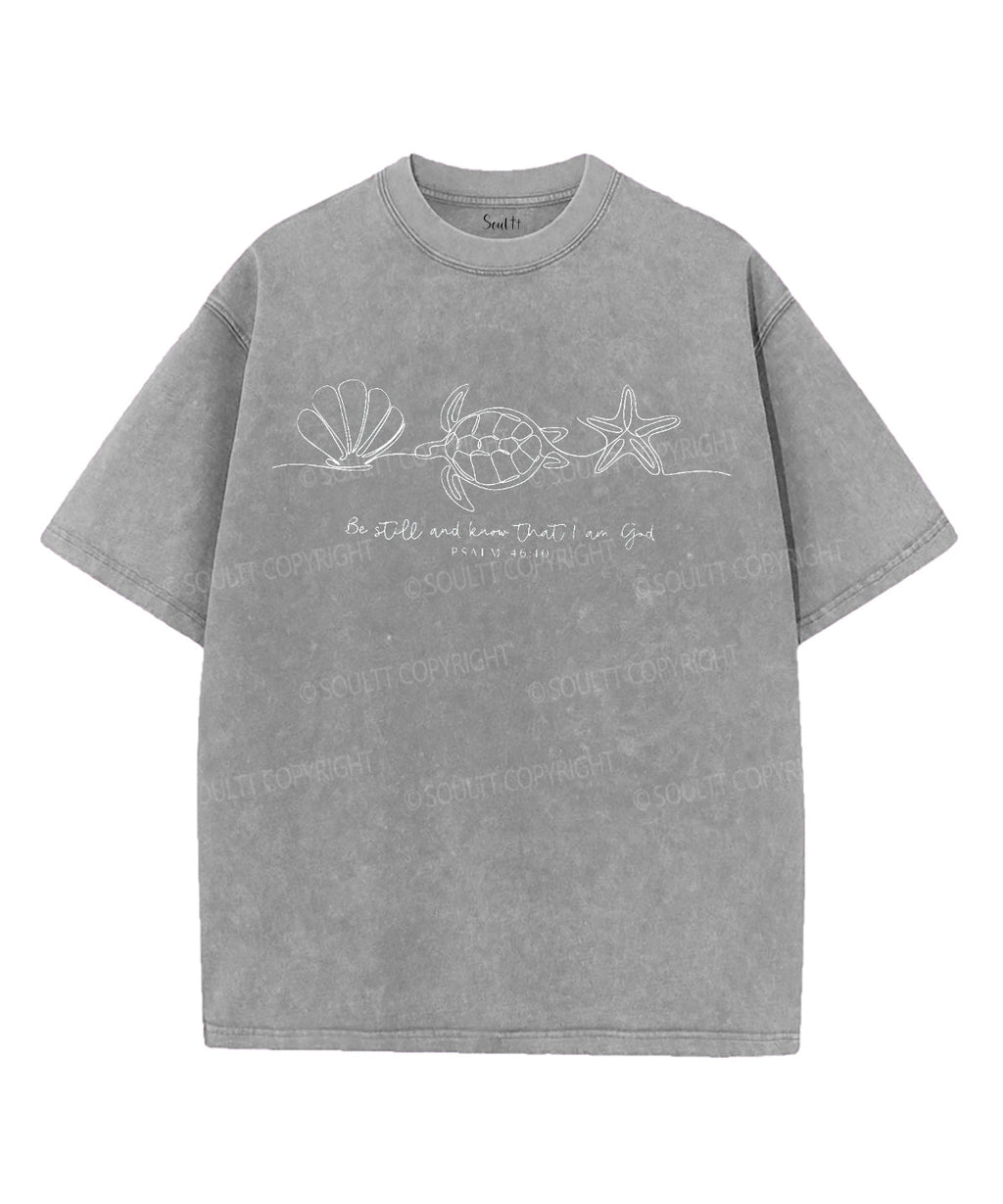 Be Still Unisex Washed Christian T-shirt Hoodie, Sweatshirt | CiraTrend.com (Image 4)