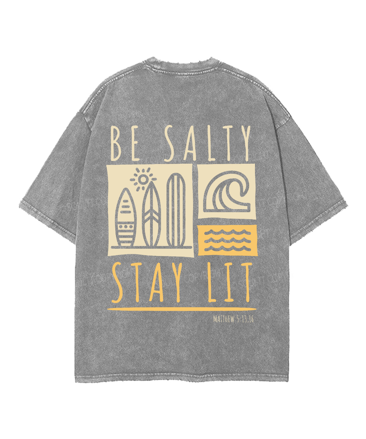 Be Salty Stay Lit Double Sided Unisex Washed Christian T-shirt Hoodie, Sweatshirt | CiraTrend.com (Image 5)