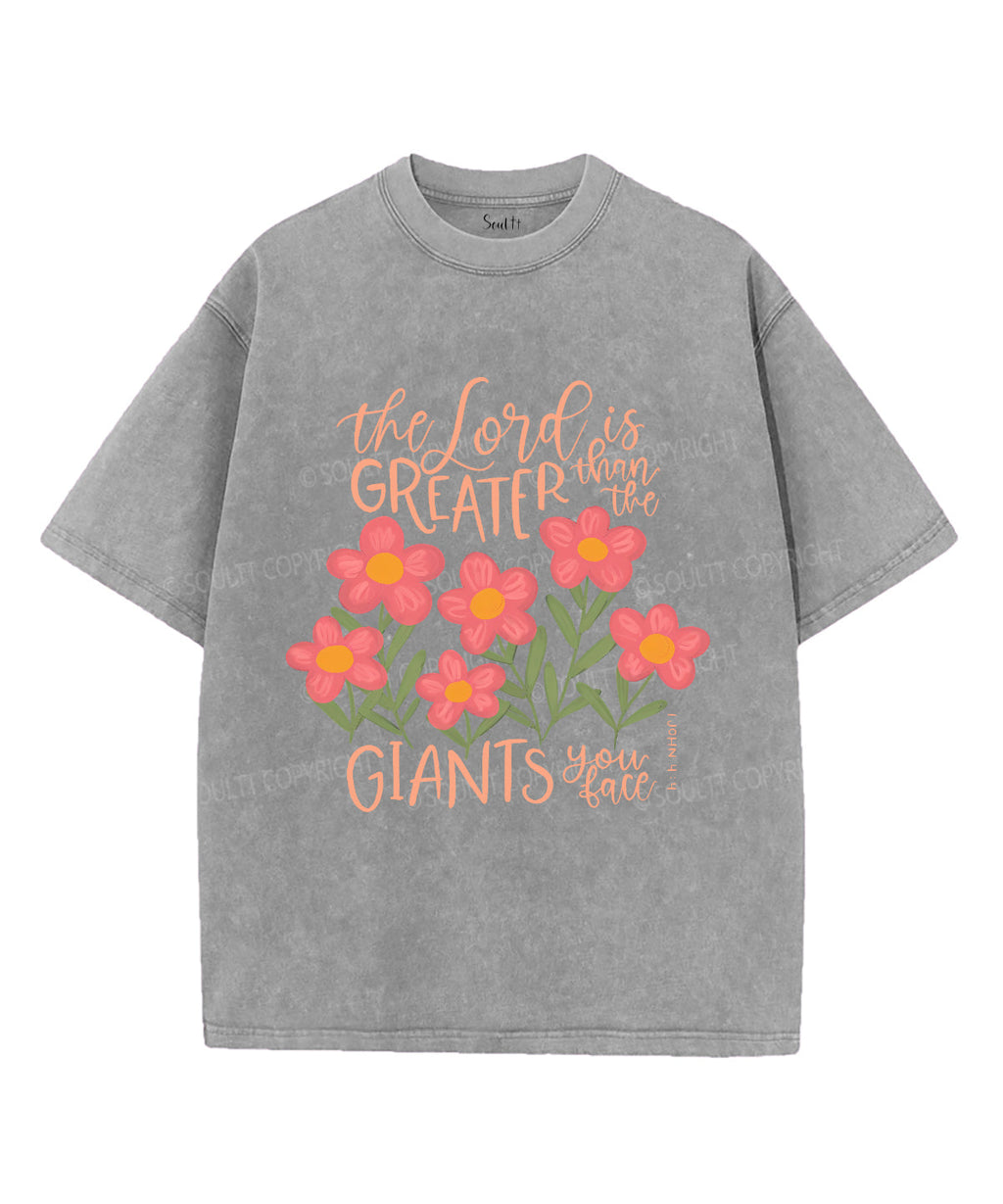 The Lord Is Greater Unisex Washed Christian T-shirt Style001 Hoodie, Sweatshirt | CiraTrend.com (Image 3)