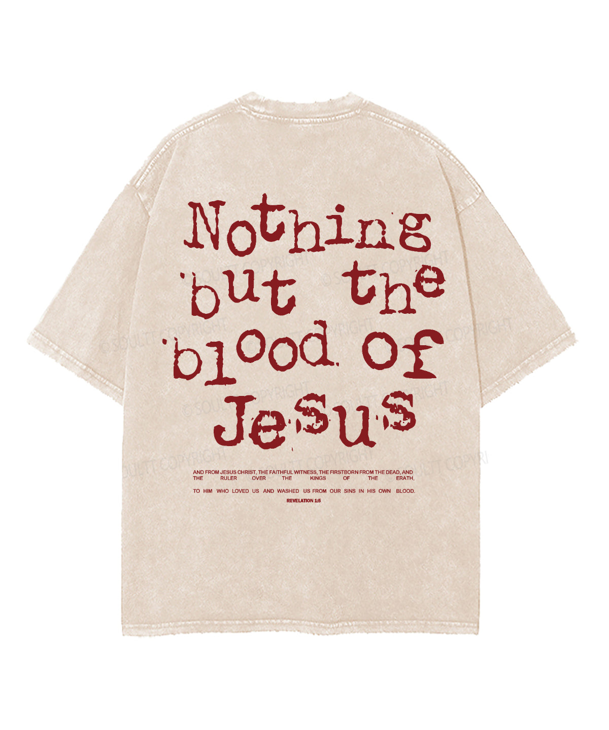 Nothing But The Blood Of Jesus Double Sided Washed Christian T-shirt Hoodie, Sweatshirt | CiraTrend.com (Image 3)