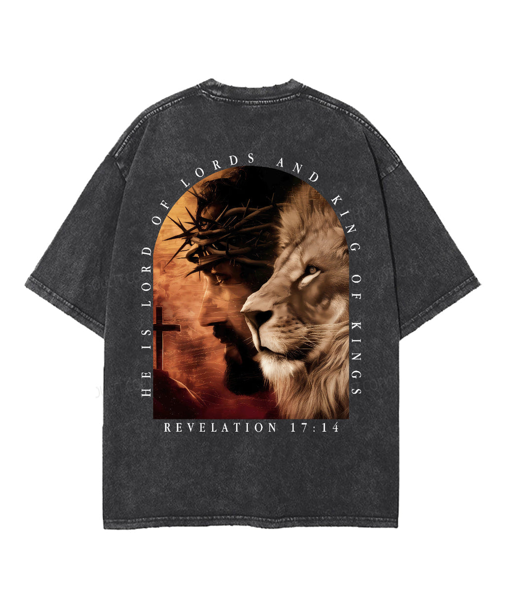 King Of Kings Double Sided Unisex Washed Christian T-shirt Hoodie, Sweatshirt | CiraTrend.com (Image 3)