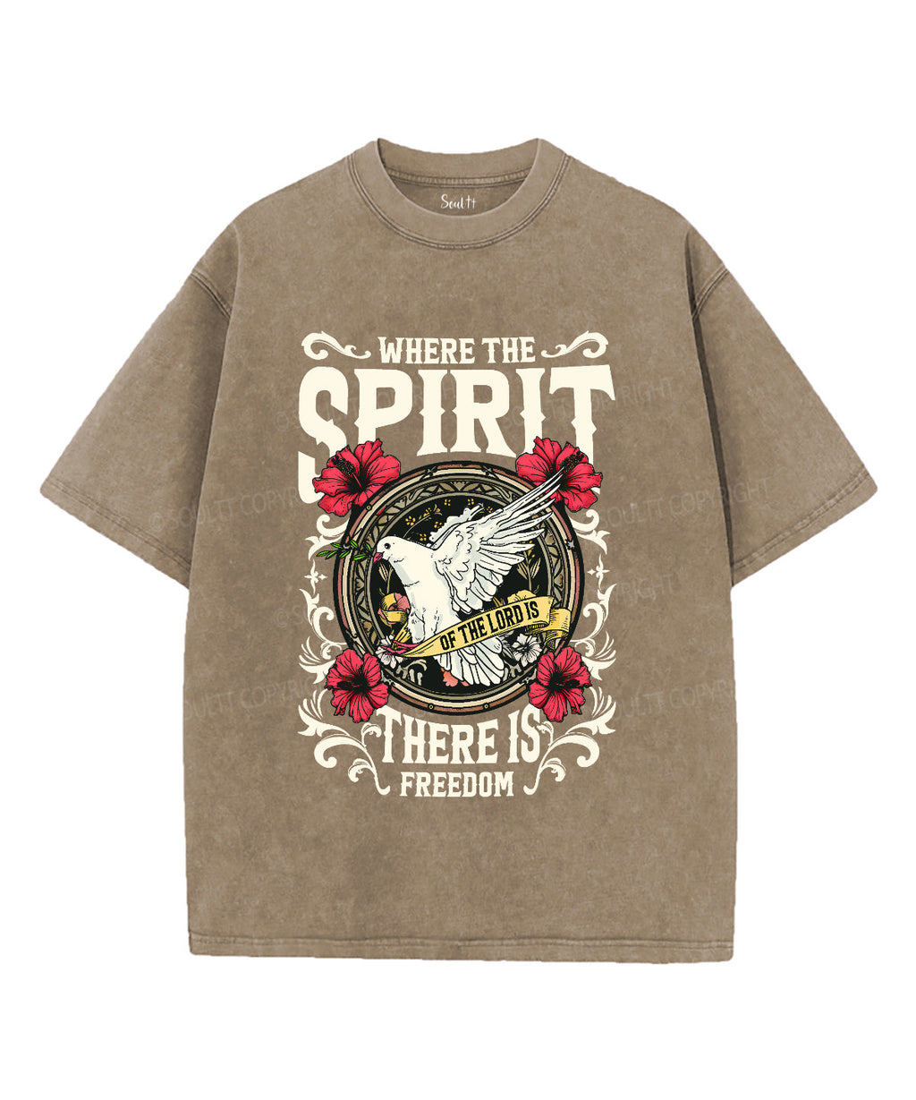 Where The Spirit There Is Freedom Unisex Washed Christian T-shirt Hoodie, Sweatshirt | CiraTrend.com (Image 5)