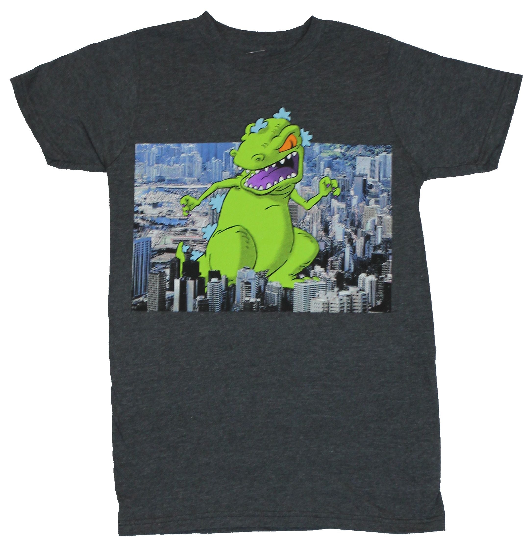 Rugrats Mens T-Shirt -  Reptar Rampaging Through A Realistic City Image Hoodie, Sweatshirt | CiraTrend.com