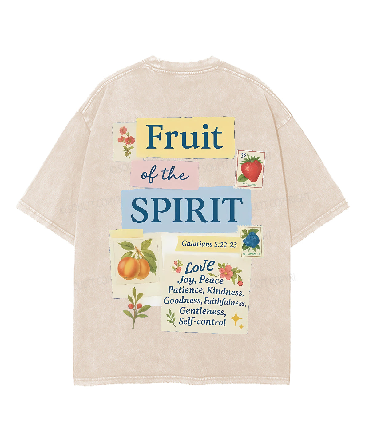Fruit Of The Spirit Double Sided Unisex Washed Christian T-shirt Style022 Hoodie, Sweatshirt | CiraTrend.com (Image 2)