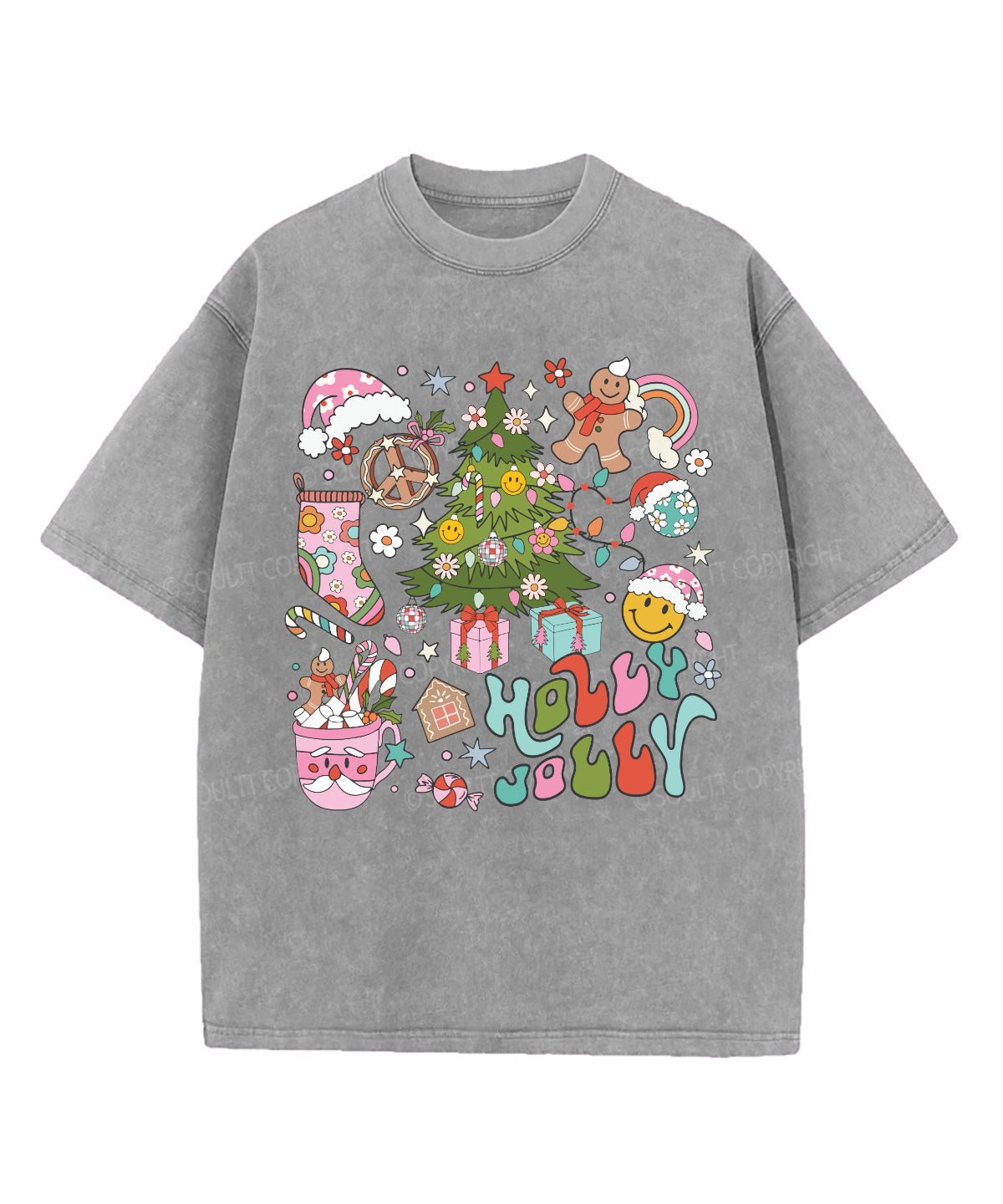 Holly Jolly Washed Christian T-Shirts, Hoodie, Sweatshirt