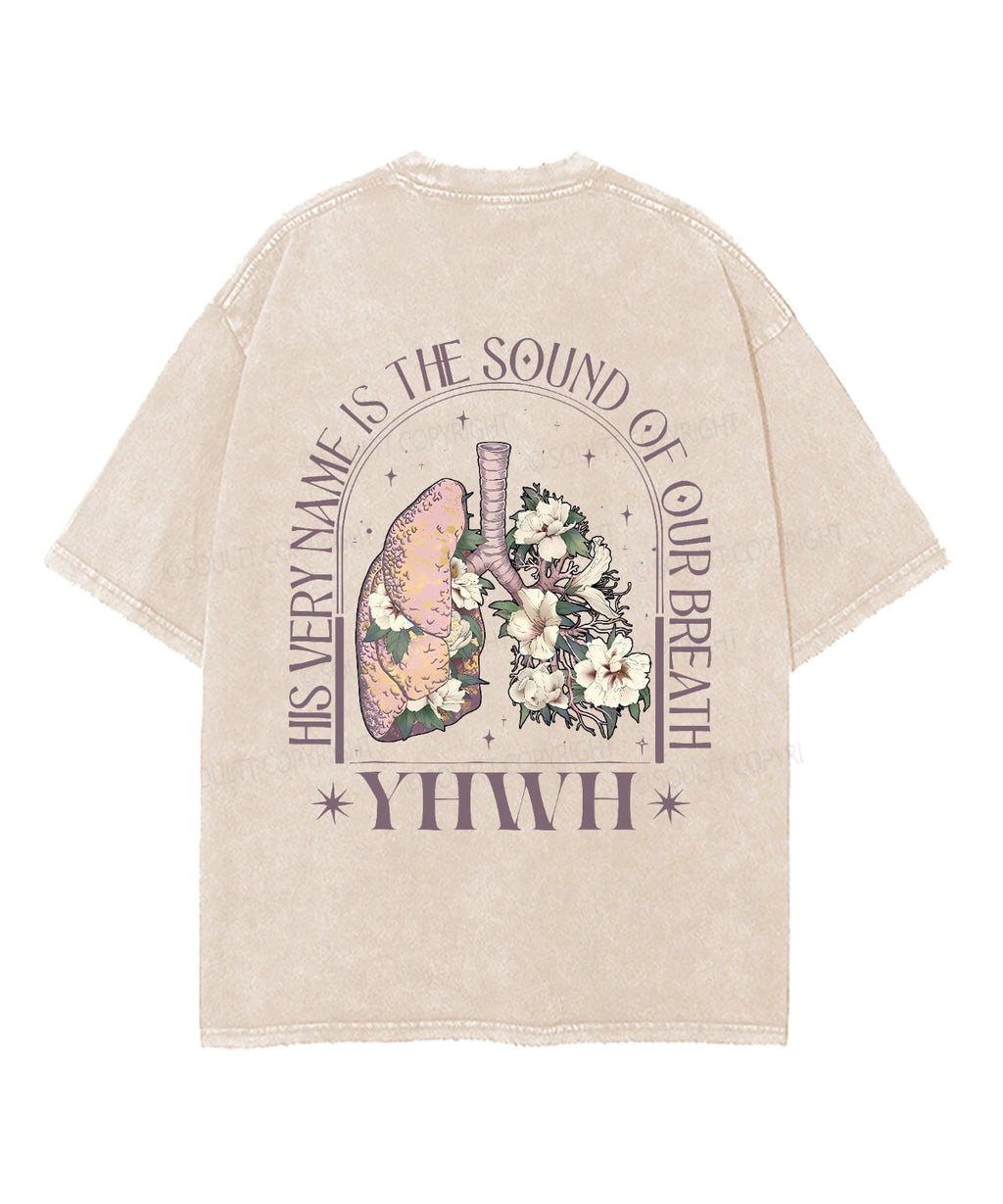 His Very Name Is Sound Our Breath Double Sided Washed Christian T-Shirts, Hoodie, Sweatshirt