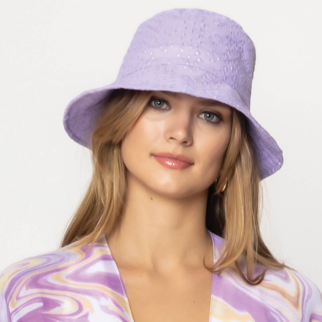 Floral Eyelet Bucket Hat