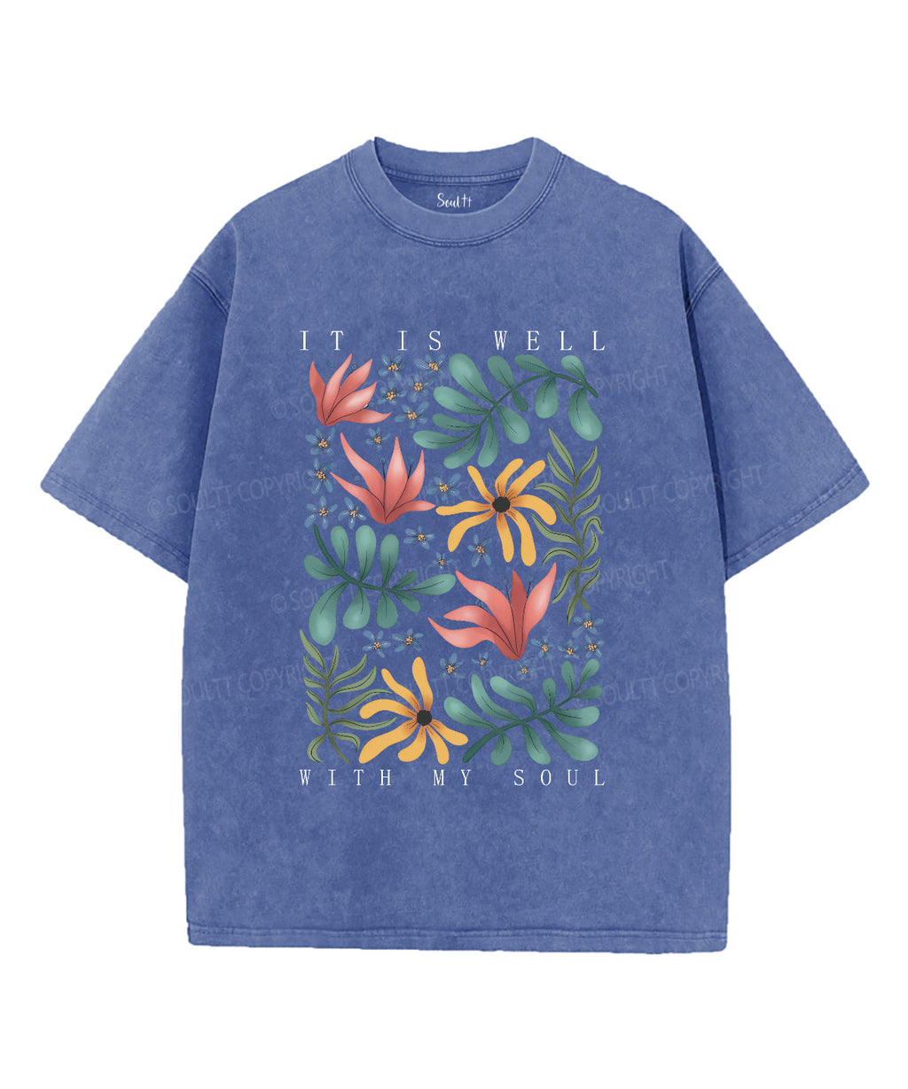 It Is Well With My Soult Unisex Washed Christian T-shirt Hoodie, Sweatshirt | CiraTrend.com (Image 4)
