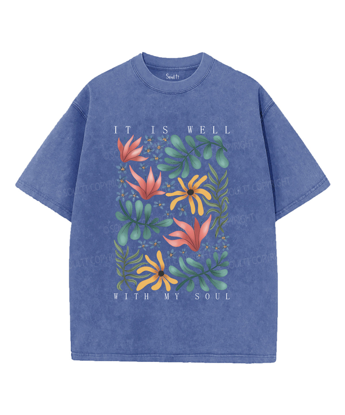 It Is Well With My Soult Unisex Washed Christian T-shirt Hoodie, Sweatshirt | CiraTrend.com (Image 4)