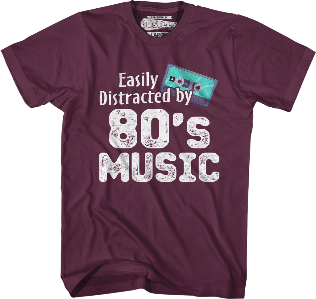 Easily Distracted By 80's Music T-Shirt Hoodie, Sweatshirt | CiraTrend.com (Image 3)