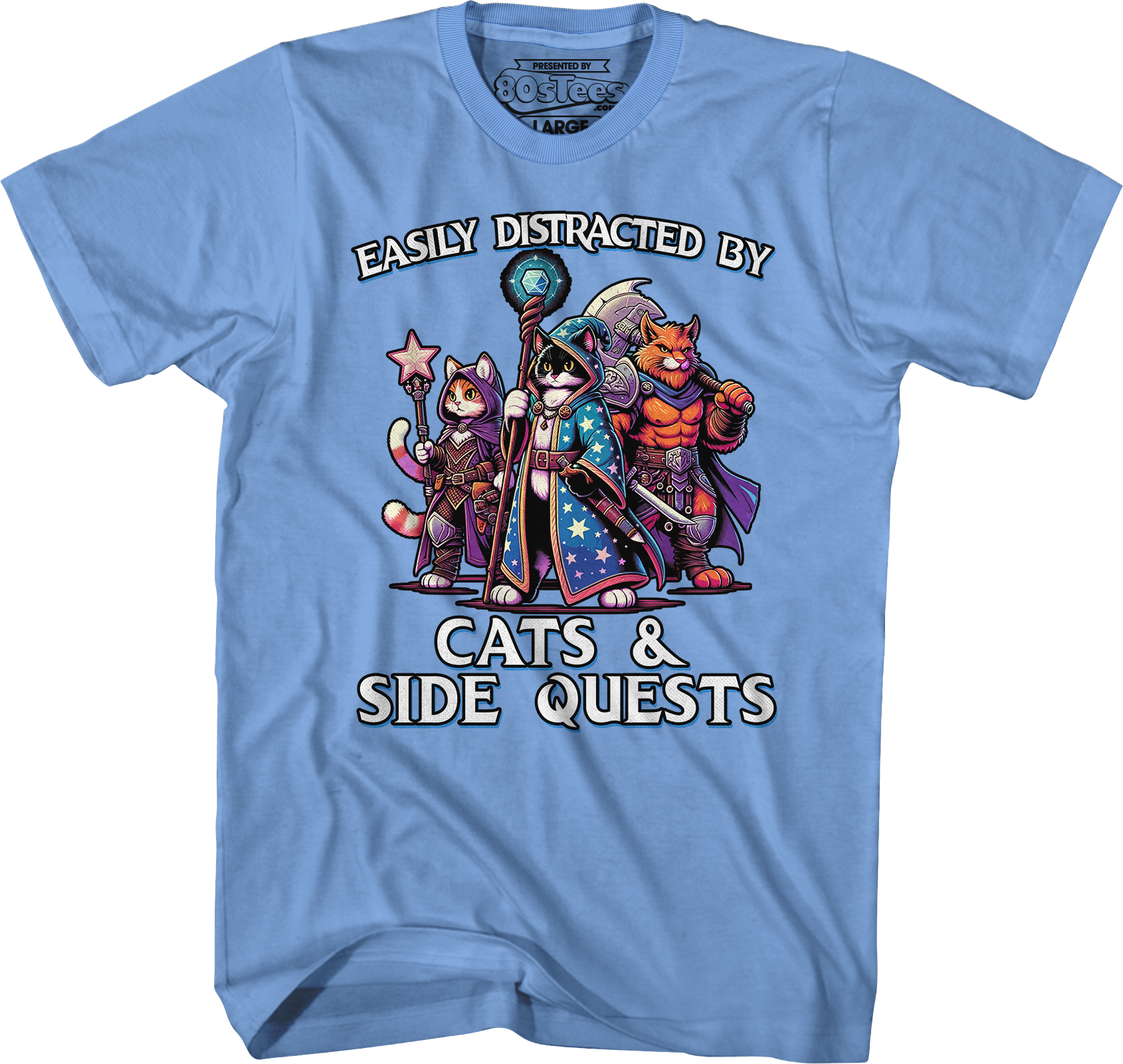 Easily Distracted By Cats & Side Quests T-Shirt Hoodie, Sweatshirt | CiraTrend.com (Image 3)