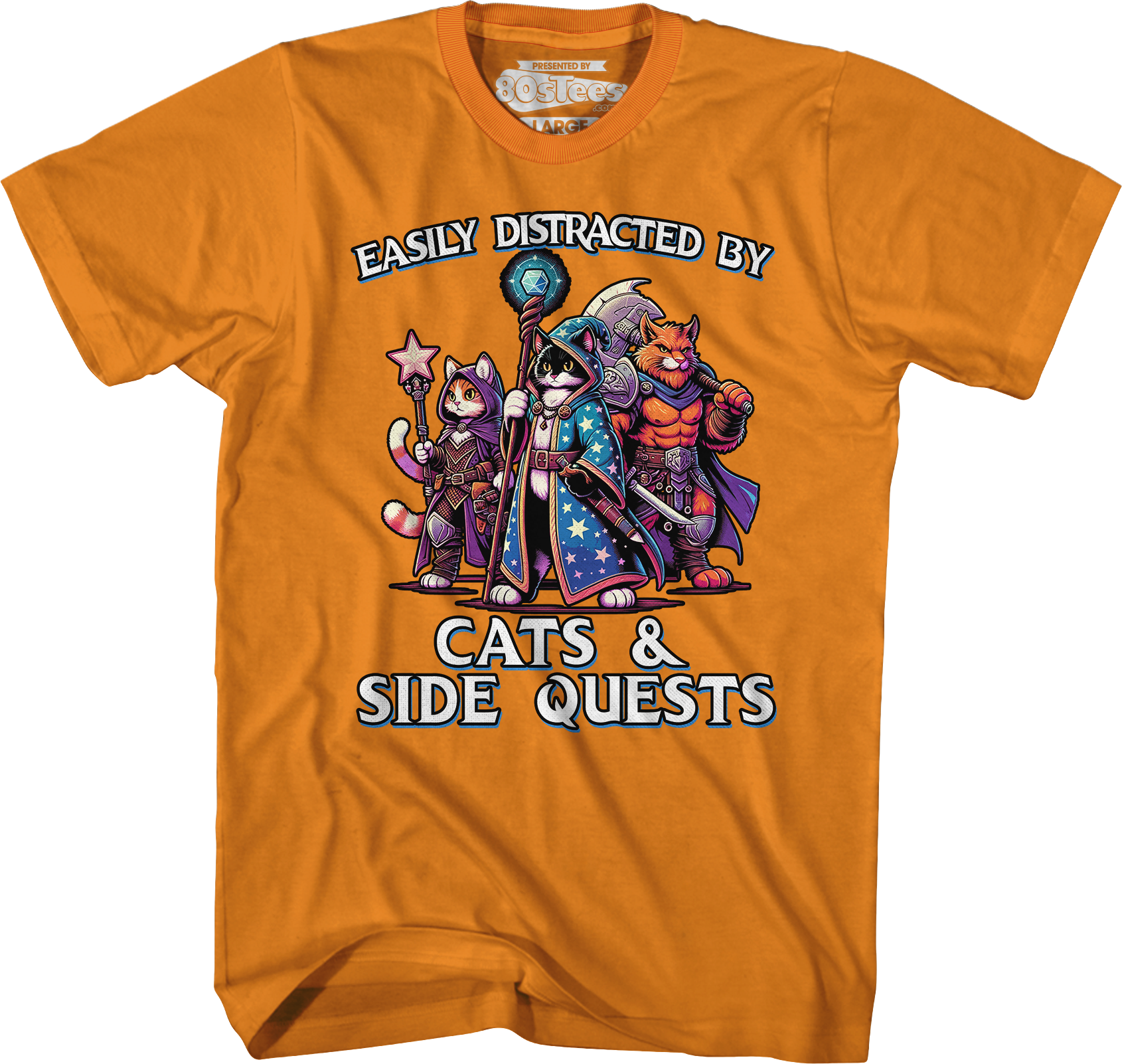 Easily Distracted By Cats & Side Quests T-Shirt Hoodie, Sweatshirt | CiraTrend.com (Image 5)