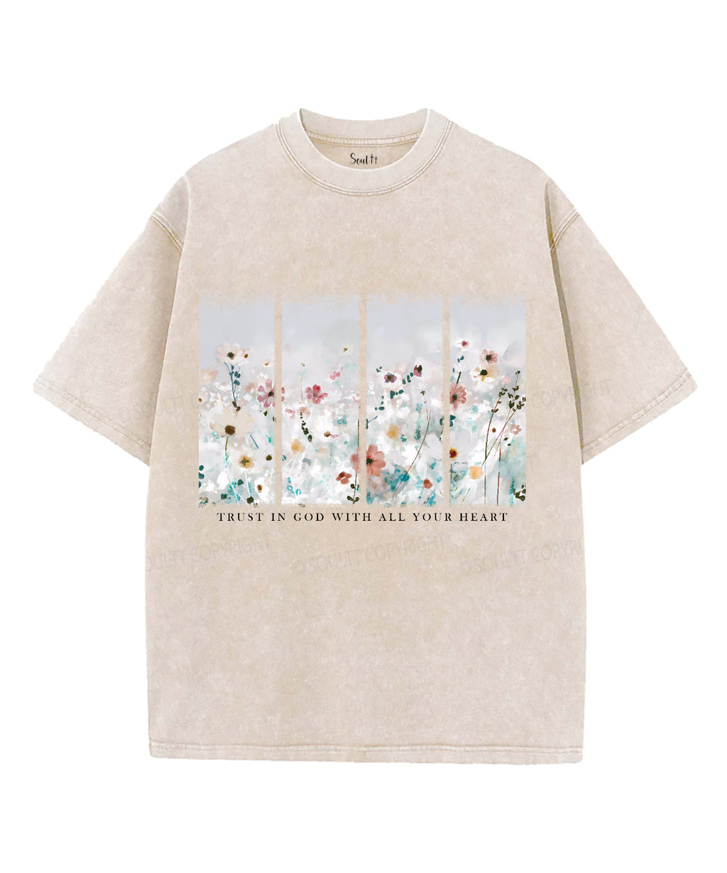 Trust In The God Unisex Washed Christian T-shirt Hoodie, Sweatshirt | CiraTrend.com (Image 2)