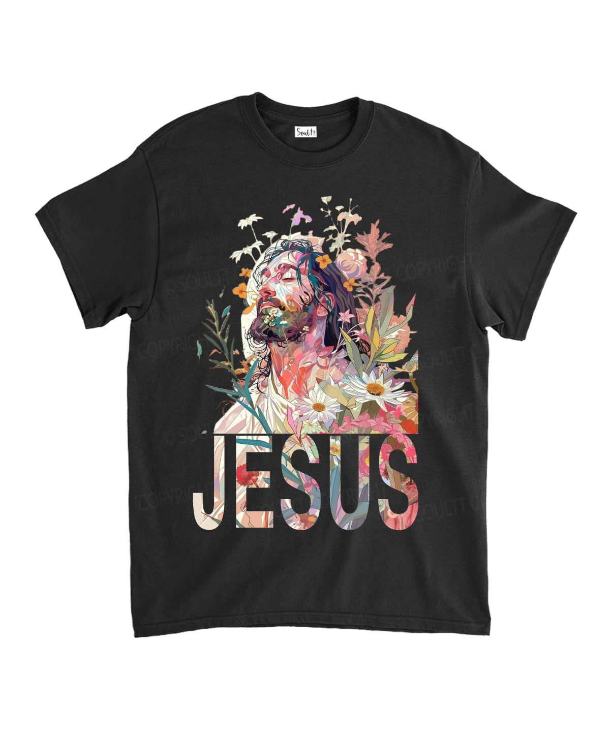 Jesus In Flower Unisex Cotton Christian T-Shirt Hoodie, Sweatshirt | CiraTrend.com (Image 1)