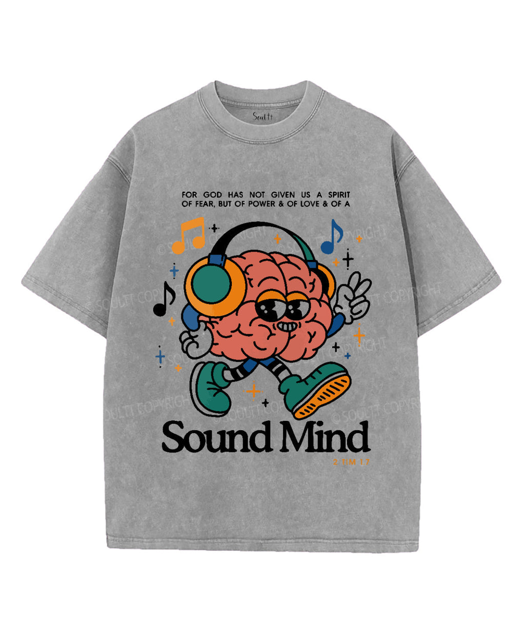 Sound Mind Unisex Washed Christian T-shirt Hoodie, Sweatshirt | CiraTrend.com (Image 3)