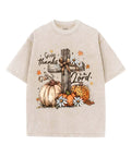 Give Thanks Lord Unisex Washed Christian T-shirt Hoodie, Sweatshirt | CiraTrend.com (Image 1)