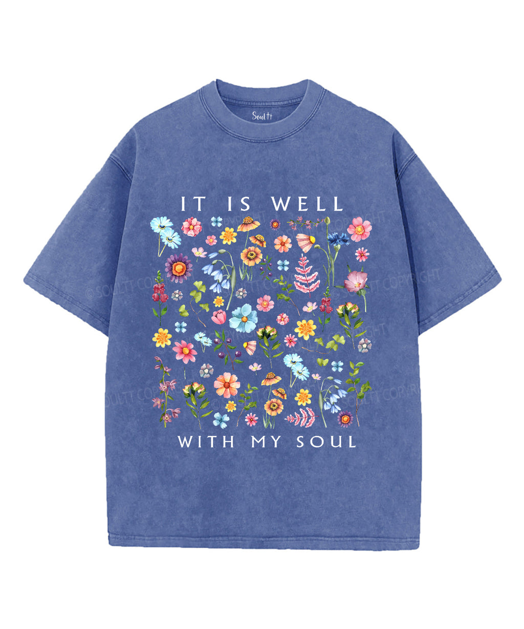 It Is Well With My Soul Unisex Washed Christian T-shirt Style012 Hoodie, Sweatshirt | CiraTrend.com (Image 3)