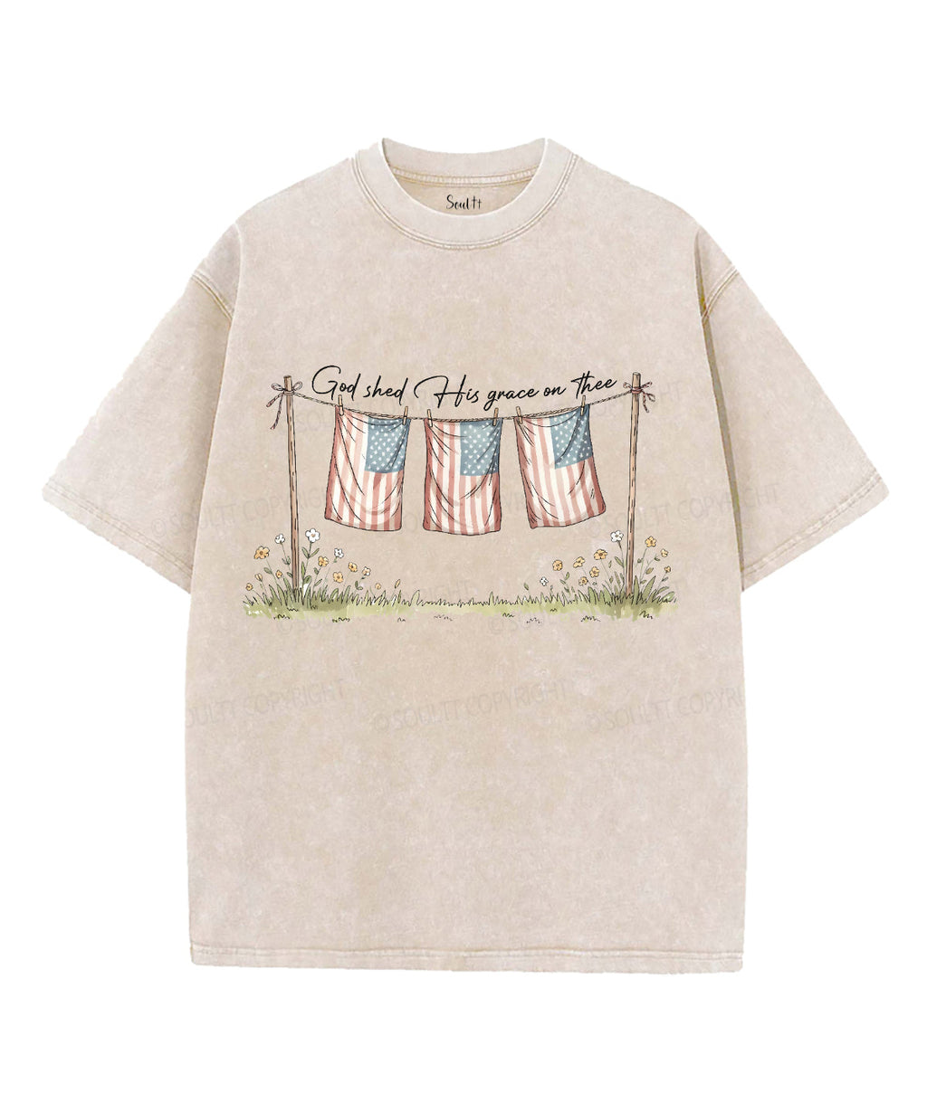 God Shed His Grace On Thee Unisex Washed Christian T-shirt Hoodie, Sweatshirt | CiraTrend.com (Image 1)