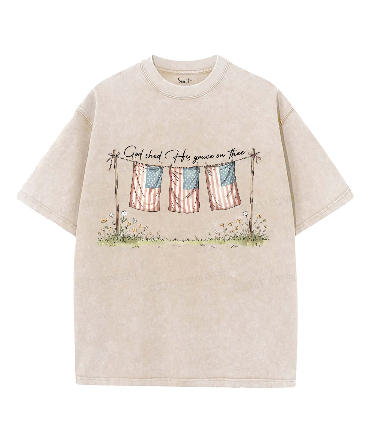 God Shed His Grace On Thee Unisex Washed Christian T-shirt Hoodie, Sweatshirt | CiraTrend.com (Image 1)