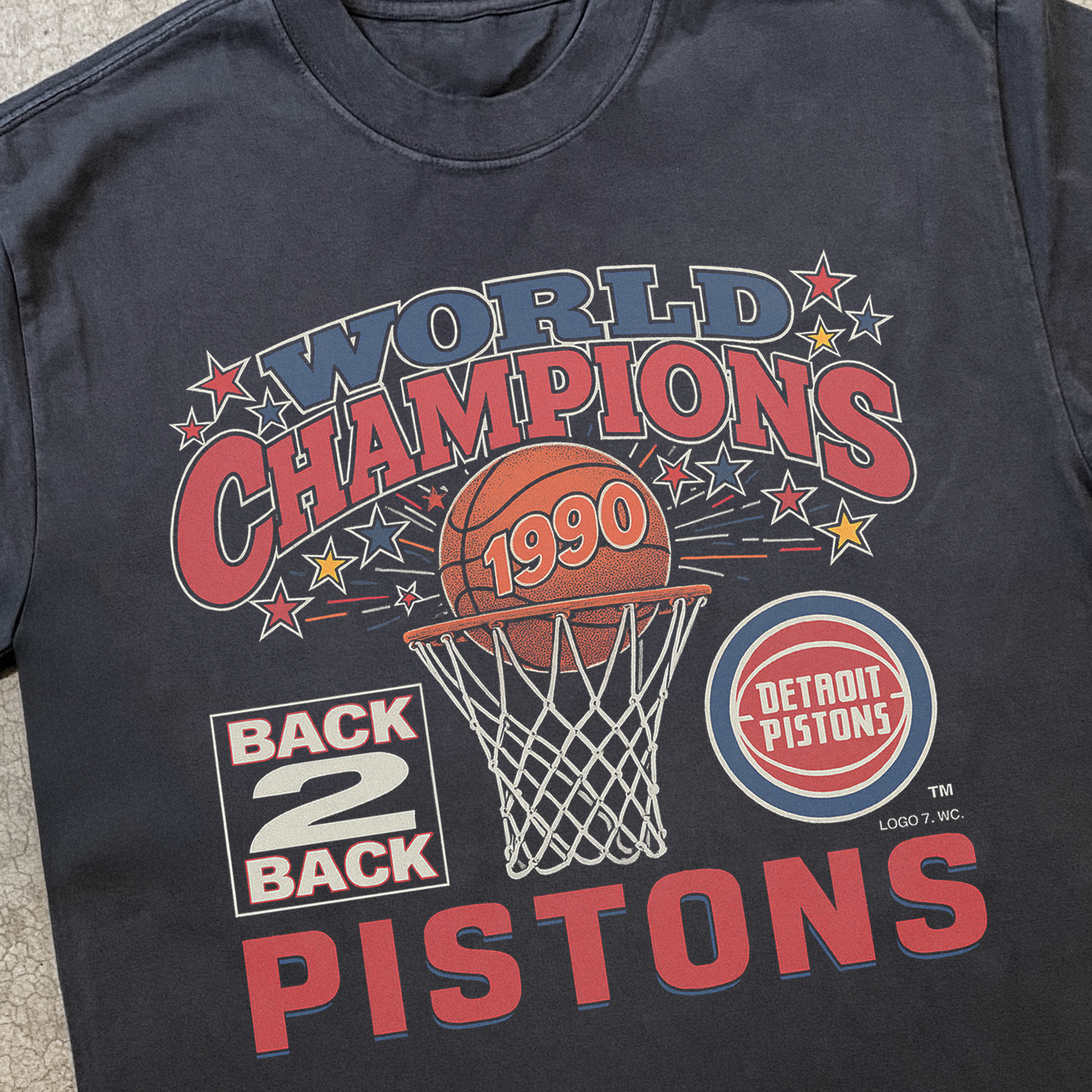1990 'PISTONS' CHAMPIONSHIP HEAVY BLACK T-SHIRT Hoodie, Sweatshirt | CiraTrend.com (Image 2)