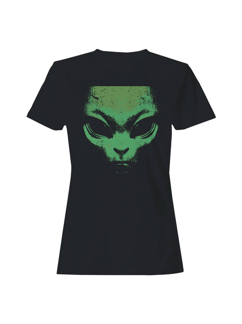 Alien Face Grunge Art Graphic Women's T-Shirt