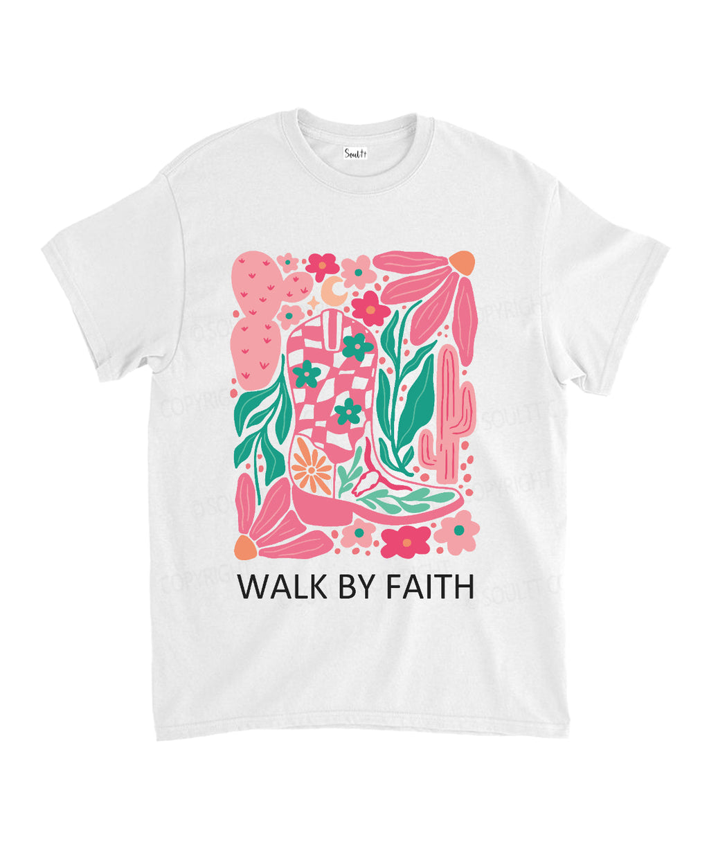 Walk By Faith Unisex Cotton Christian T-Shirt Hoodie, Sweatshirt | CiraTrend.com (Image 2)
