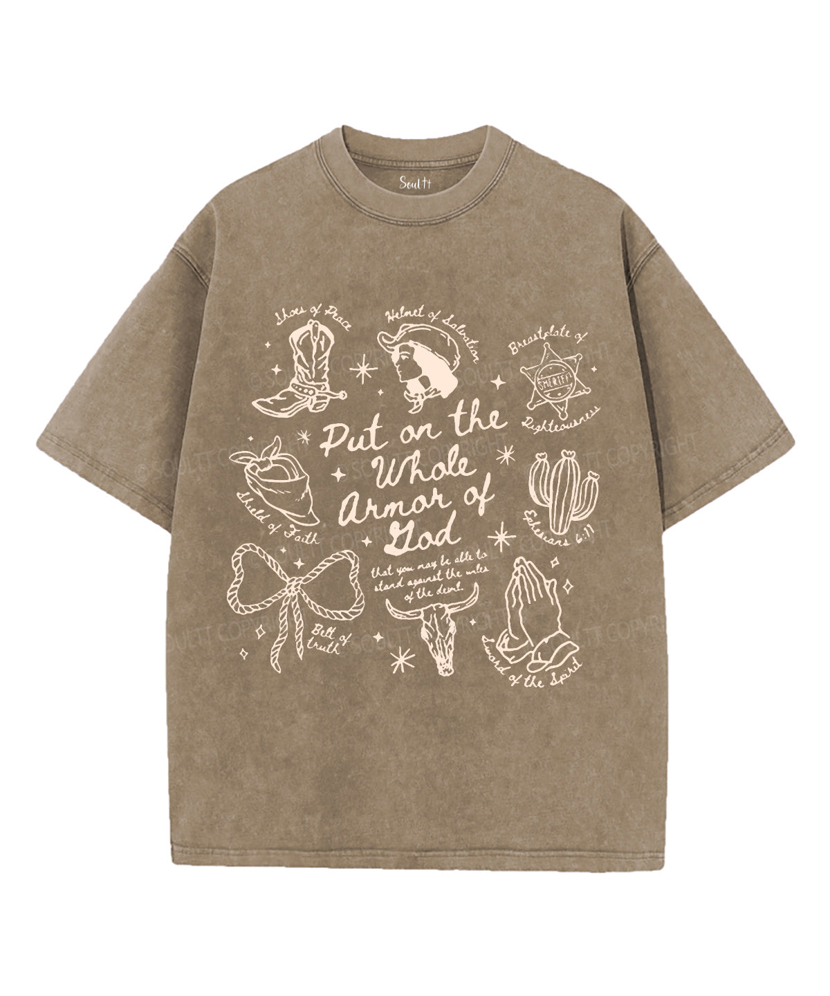 Armor of God Unisex Washed Christian T-shirt Hoodie, Sweatshirt | CiraTrend.com (Image 5)