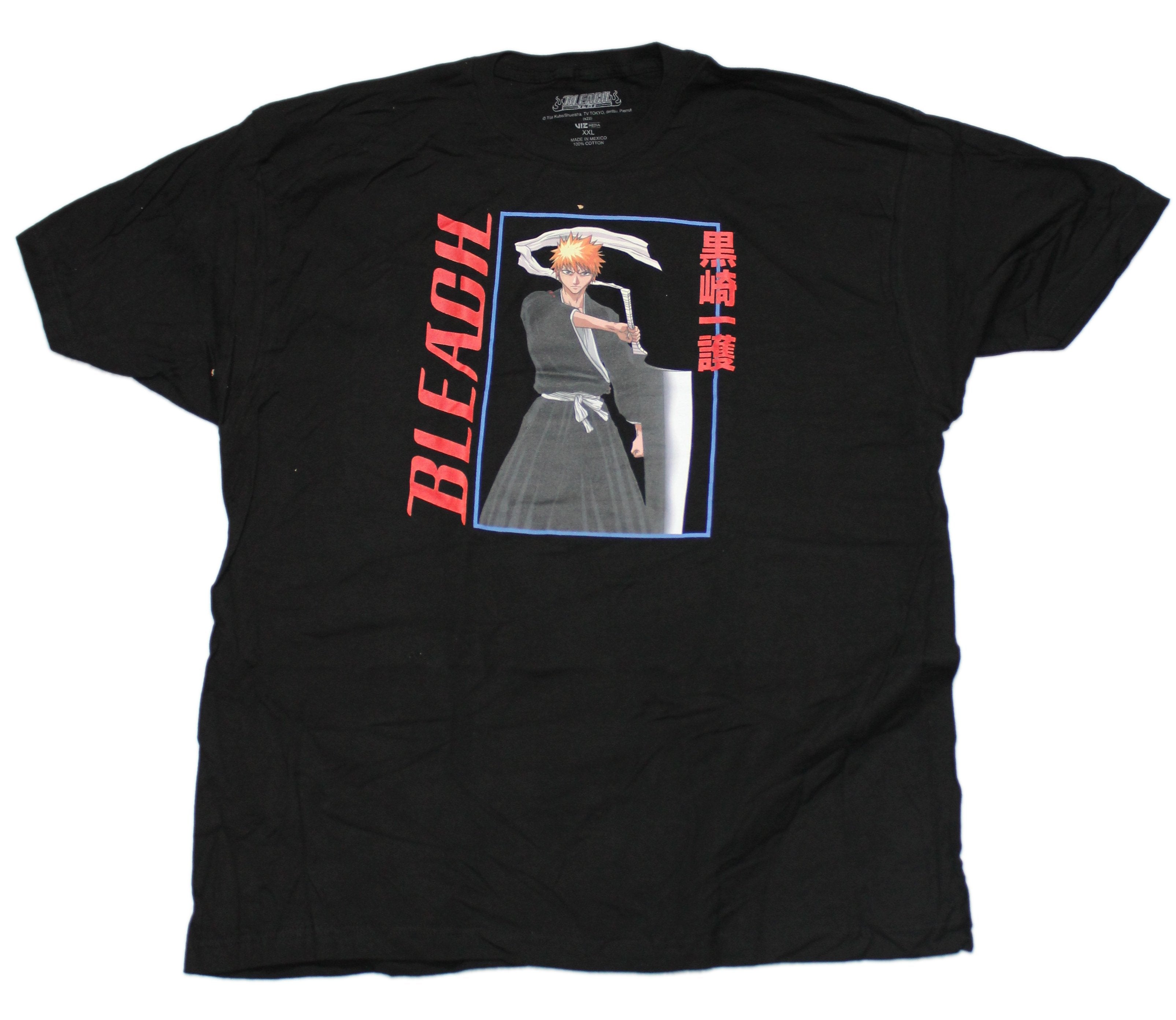 Bleach Mens T-Shirt - Boxed Ichigo Red Logo & Kanji Hoodie, Sweatshirt | CiraTrend.com
