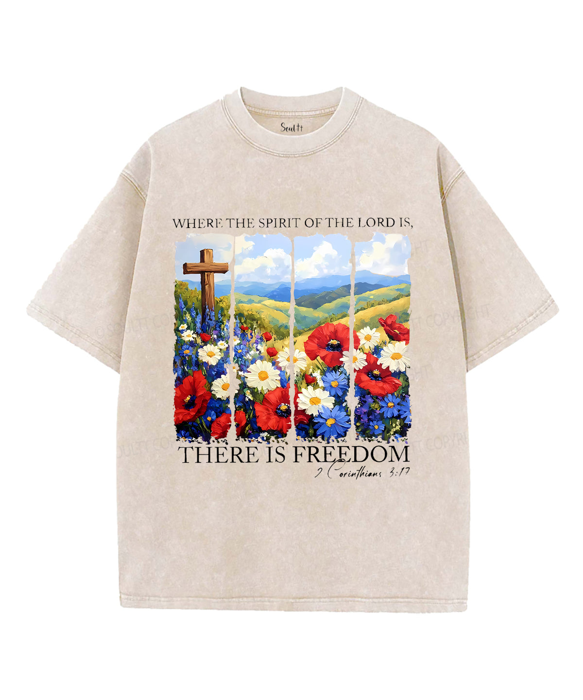 There Is Freedom Unisex Washed Christian T-shirt Style005 Hoodie, Sweatshirt | CiraTrend.com (Image 4)