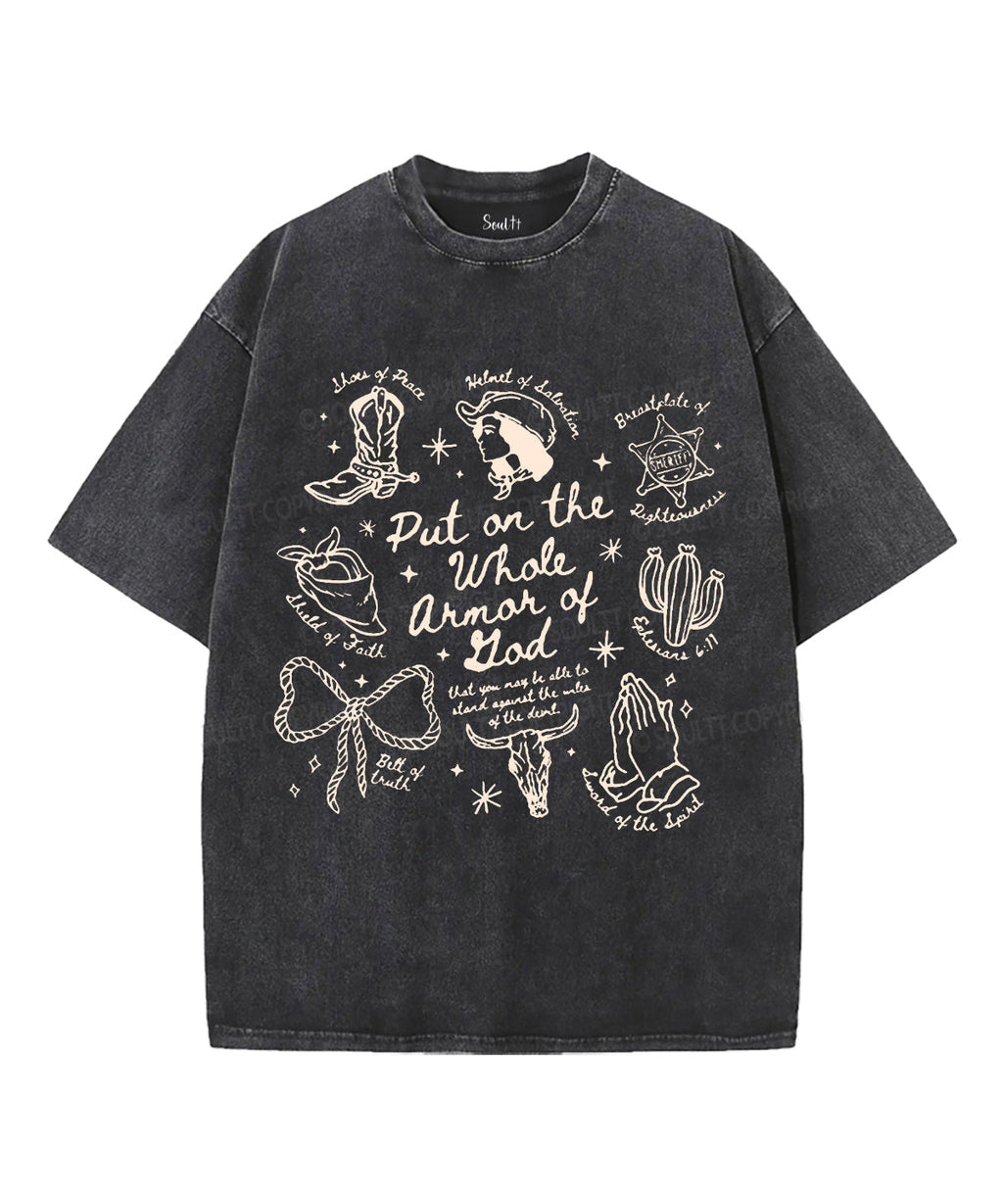 Armor of God Unisex Washed Christian T-shirt Hoodie, Sweatshirt | CiraTrend.com (Image 2)