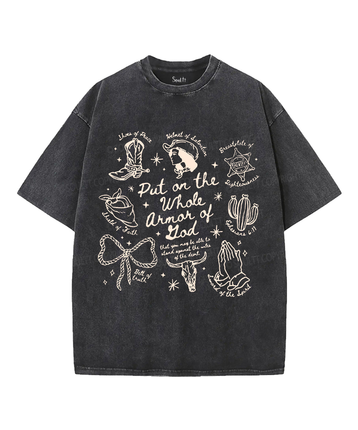 Armor of God Unisex Washed Christian T-shirt Hoodie, Sweatshirt | CiraTrend.com (Image 2)