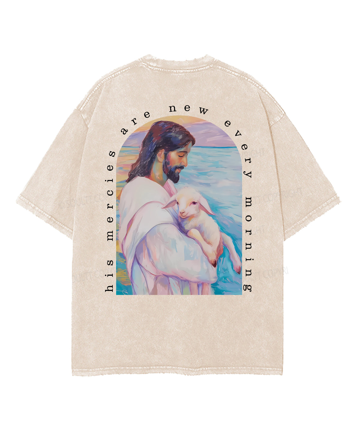 His Mercies Are New Every Morning Double Sided Unisex Washed Christian T-shirt Style002 Hoodie, Sweatshirt (Image 3)