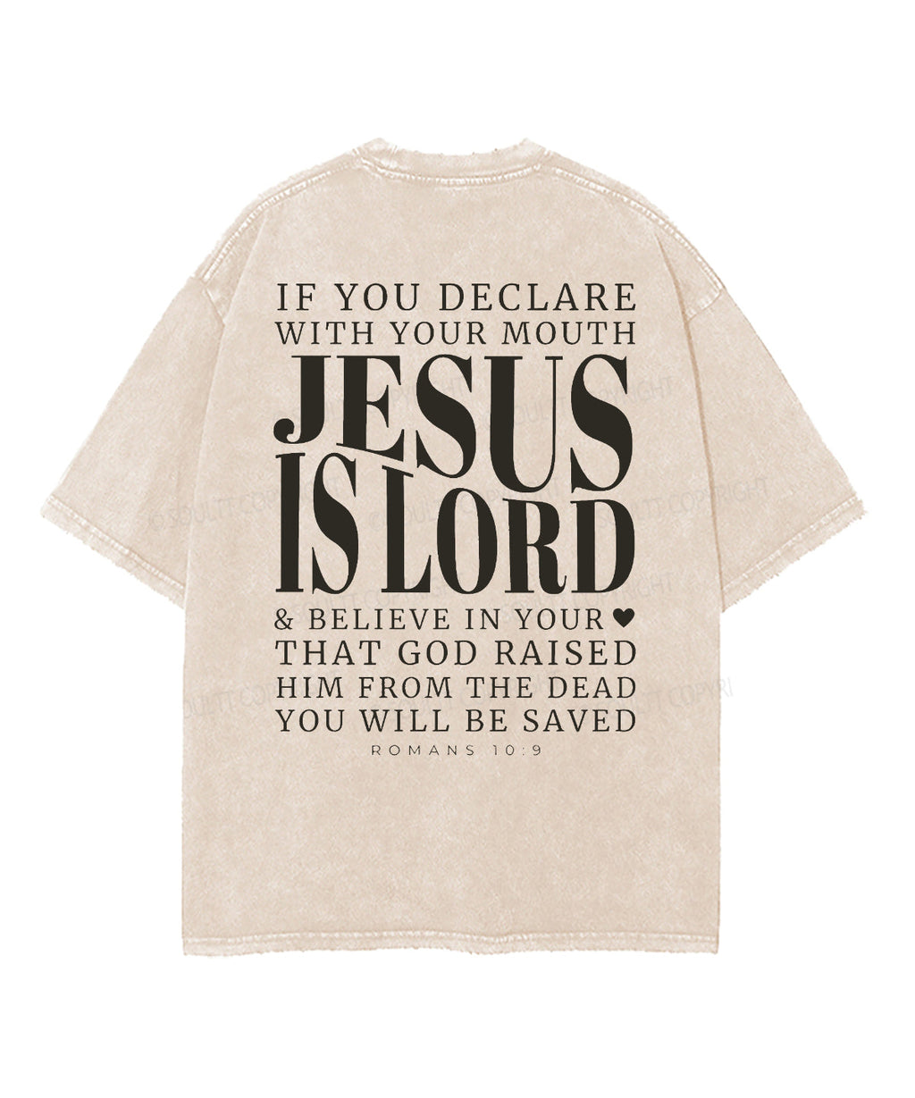 Jesus Is Lord Double Sided Unisex Washed Christian T-shirt Hoodie, Sweatshirt | CiraTrend.com (Image 2)