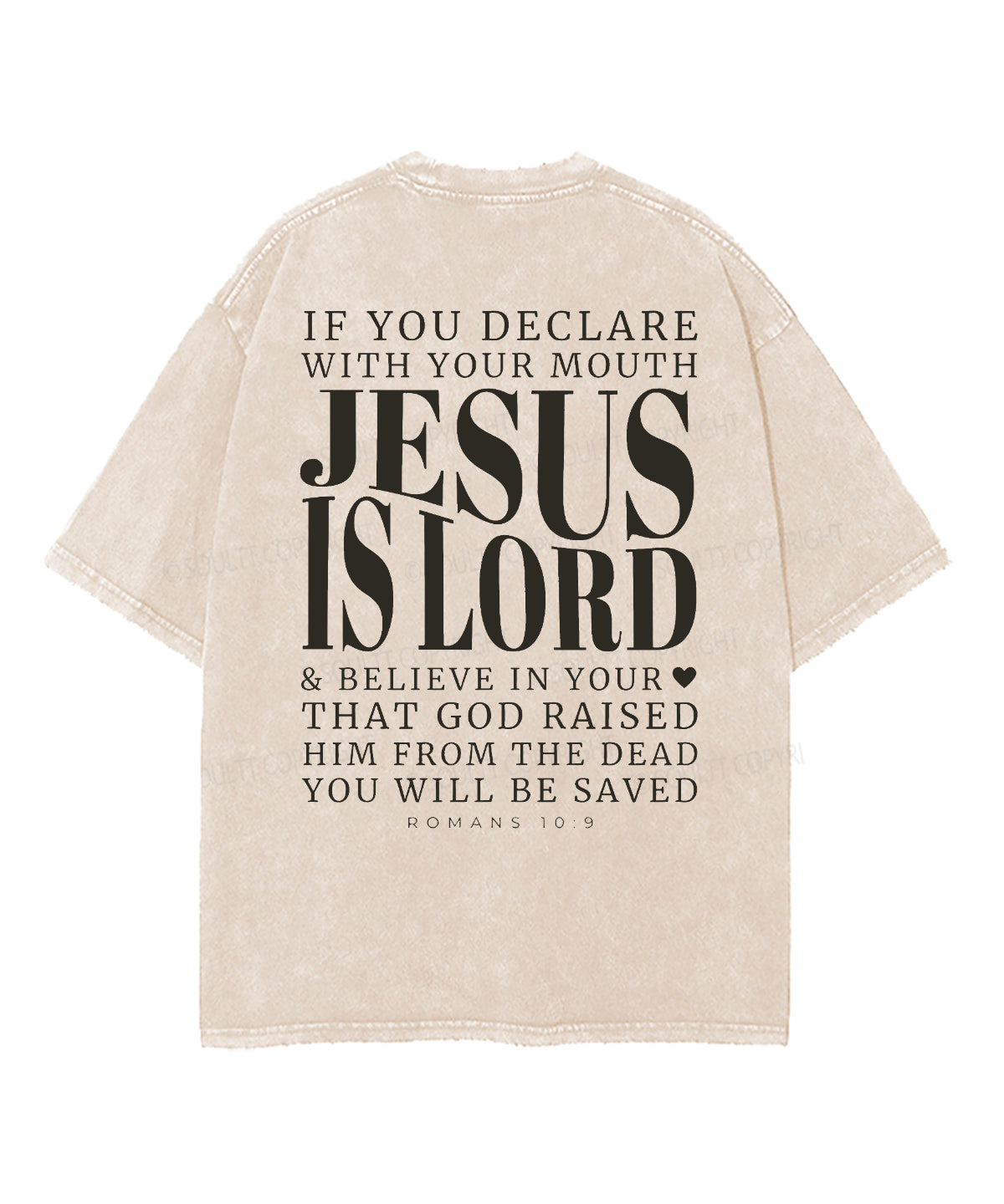 Jesus Is Lord Double Sided Unisex Washed Christian T-shirt Hoodie, Sweatshirt | CiraTrend.com (Image 2)
