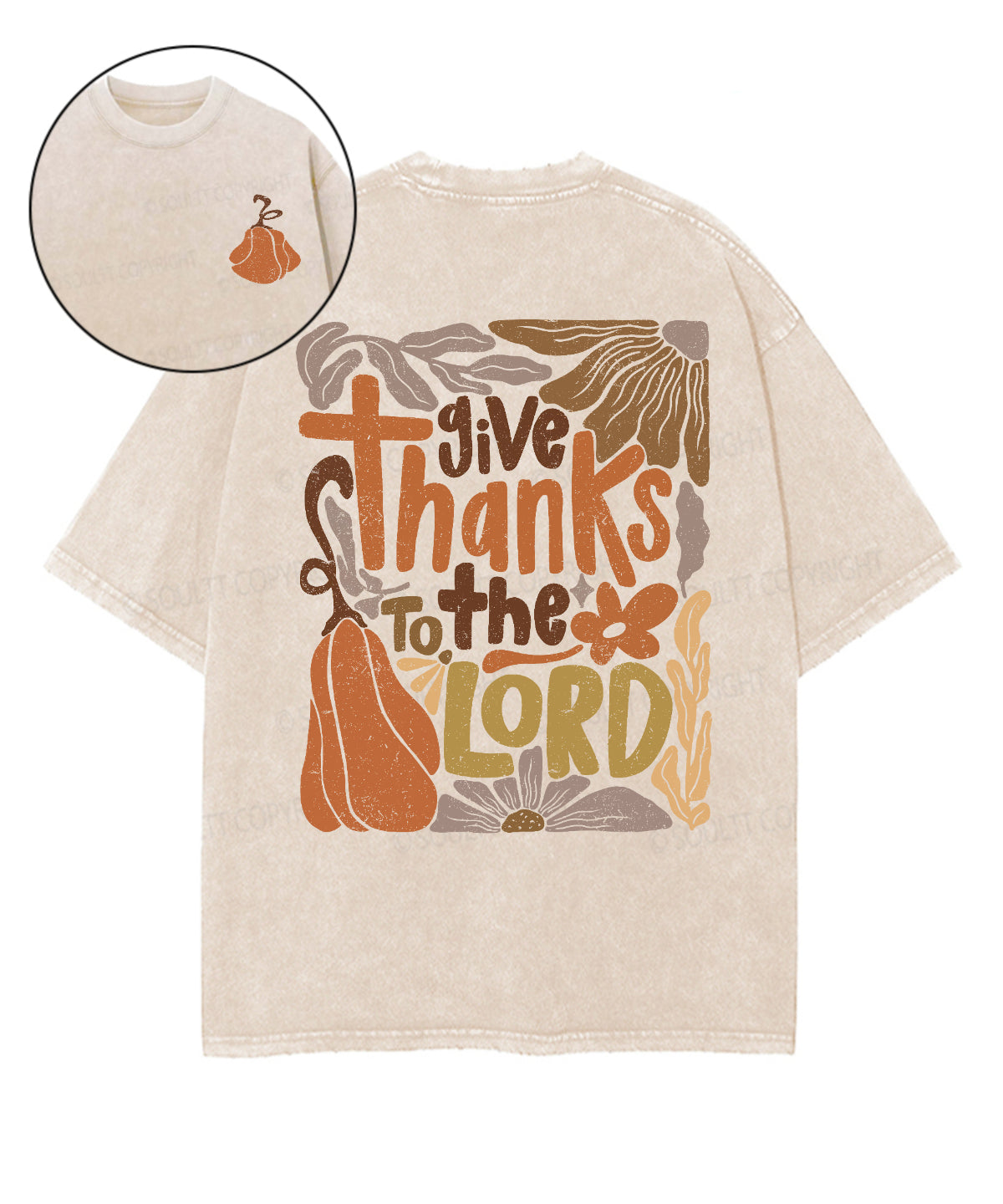 Give Thanks To The Lord Double Sised Unisex Washed Christian T-shirt Style001 Hoodie, Sweatshirt | CiraTrend.com (Image 1)