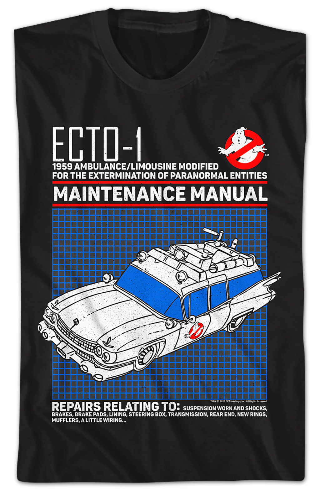 Ecto-1 Maintenance Manual Real Ghostbusters T-Shirt Hoodie, Sweatshirt | CiraTrend.com (Image 2)