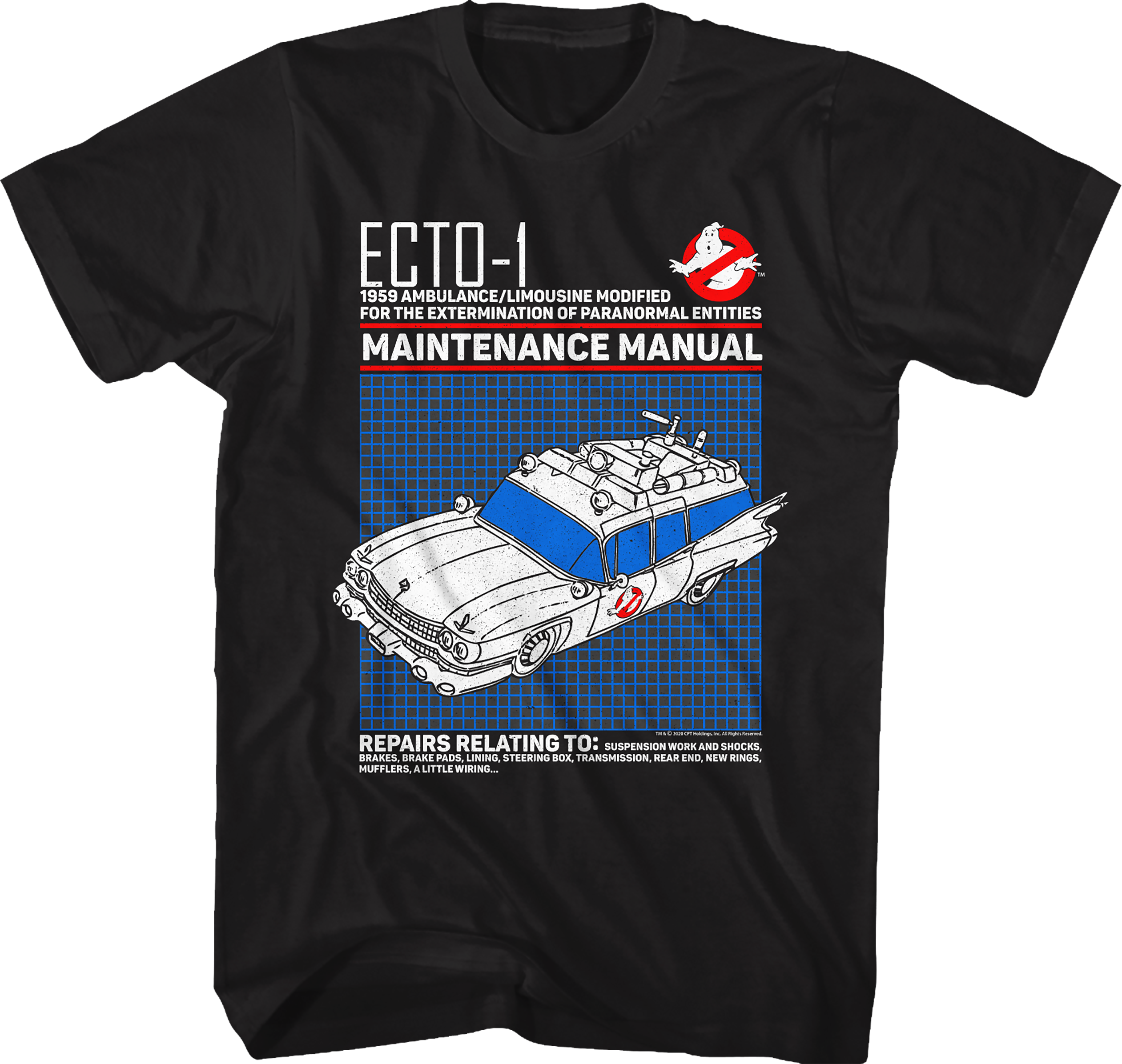 Ecto-1 Maintenance Manual Real Ghostbusters T-Shirt Hoodie, Sweatshirt | CiraTrend.com (Image 1)