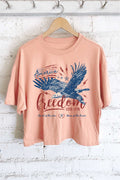 America Flag Freedom Eagle Graphic Long Crop Top