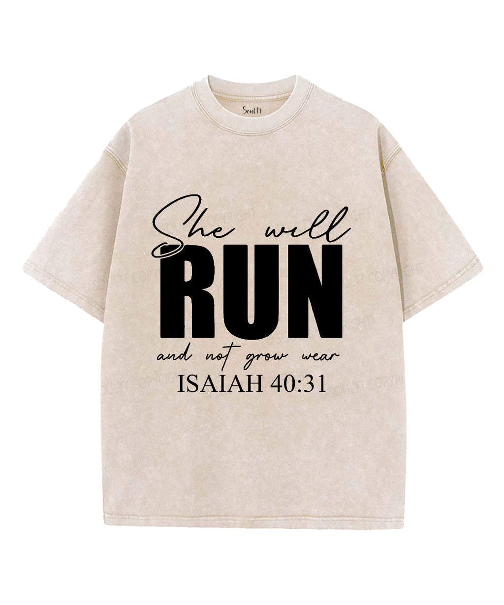 She Will Run Washed Christian T-shirt Hoodie, Sweatshirt | CiraTrend.com (Image 3)