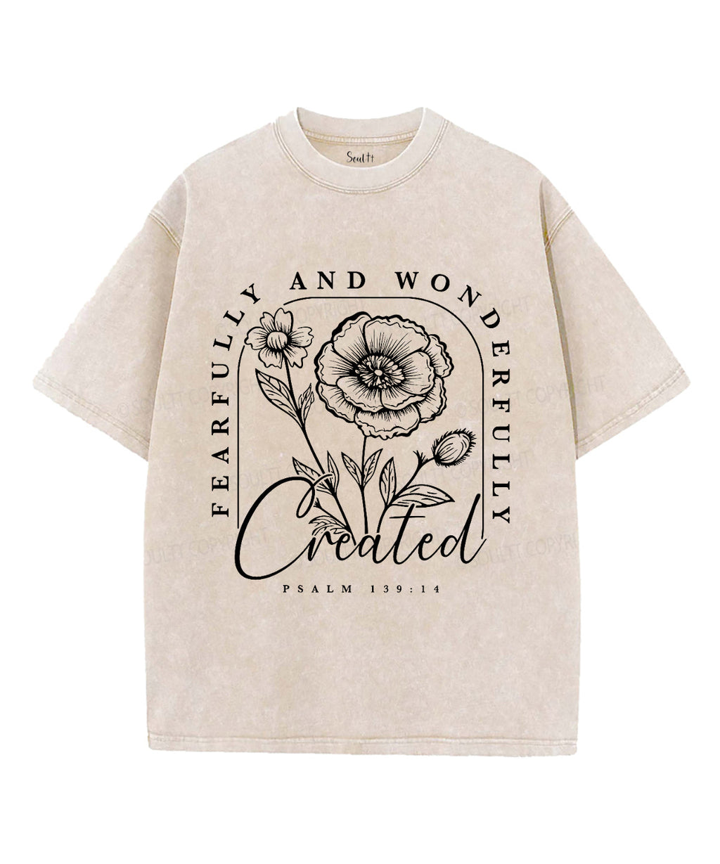 Fearfully and Wonderfully Created Unisex Washed Christian T-shirt Hoodie, Sweatshirt | CiraTrend.com (Image 1)