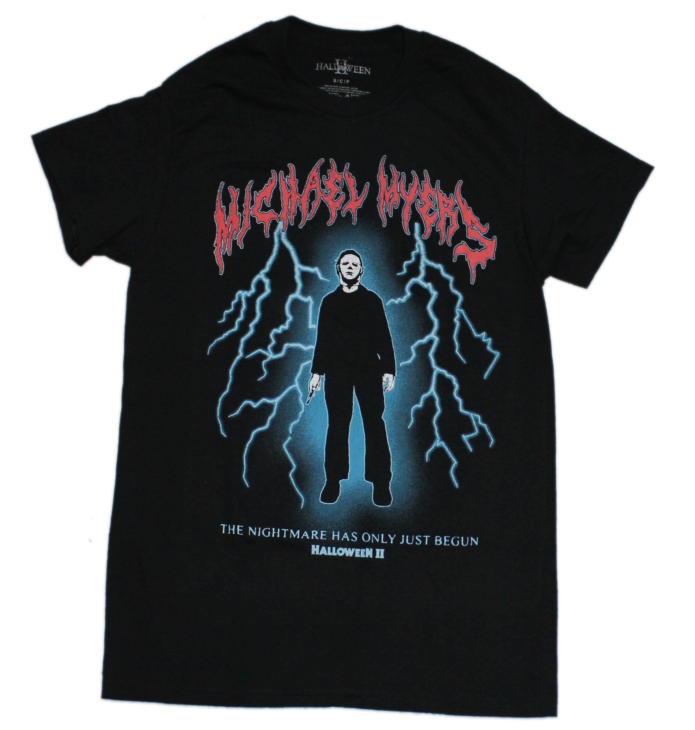 Halloween Mens T-Shirt - Michael Myers Standing in Blue Lightning Hoodie, Sweatshirt | CiraTrend.com