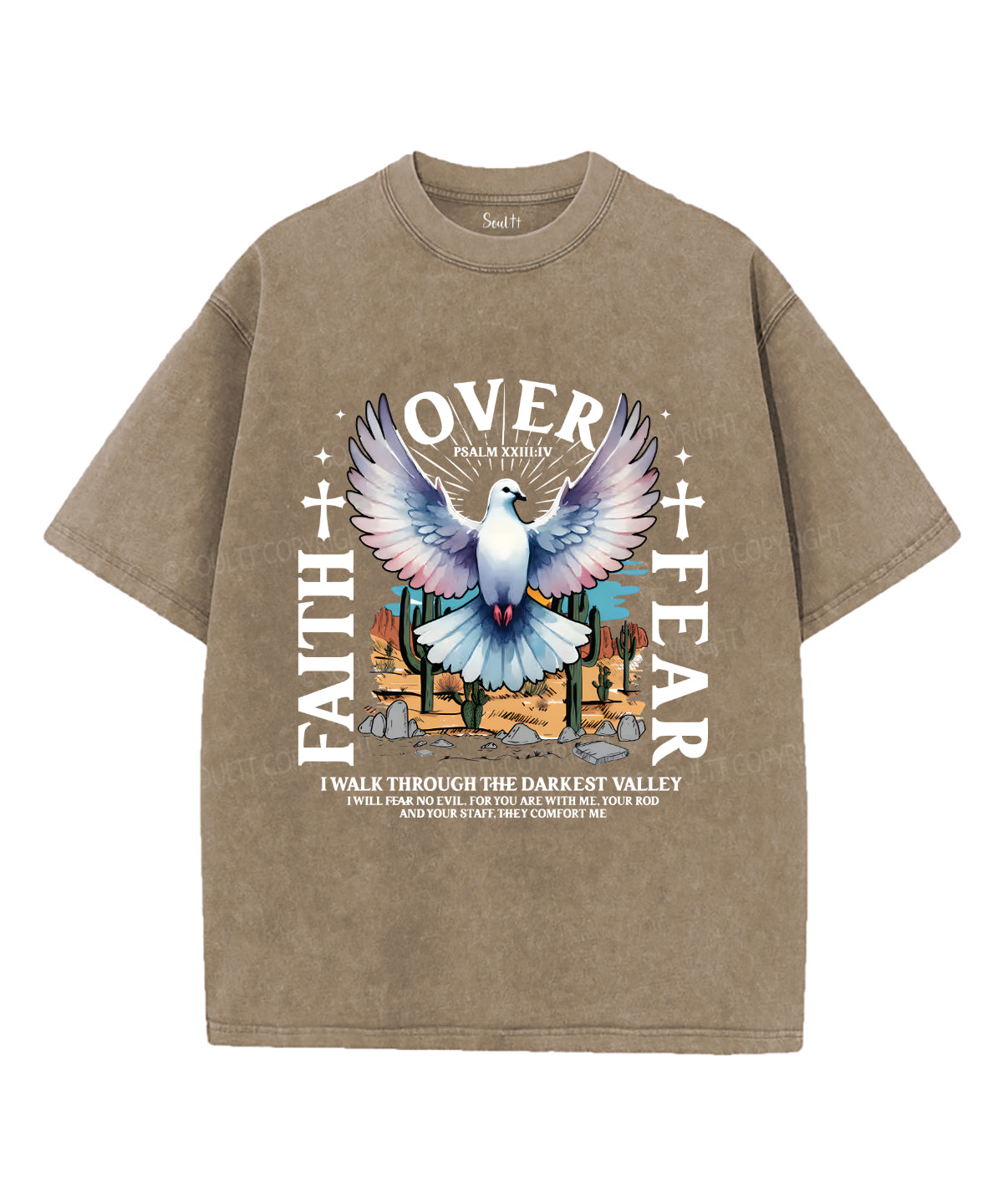 Faith Over Fear Unisex Washed Christian T-shirt Style002 Hoodie, Sweatshirt | CiraTrend.com (Image 5)