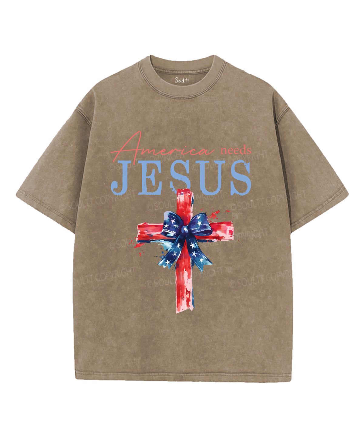 America Need Jesus Unisex Washed Christian T-shirt Hoodie, Sweatshirt | CiraTrend.com (Image 5)