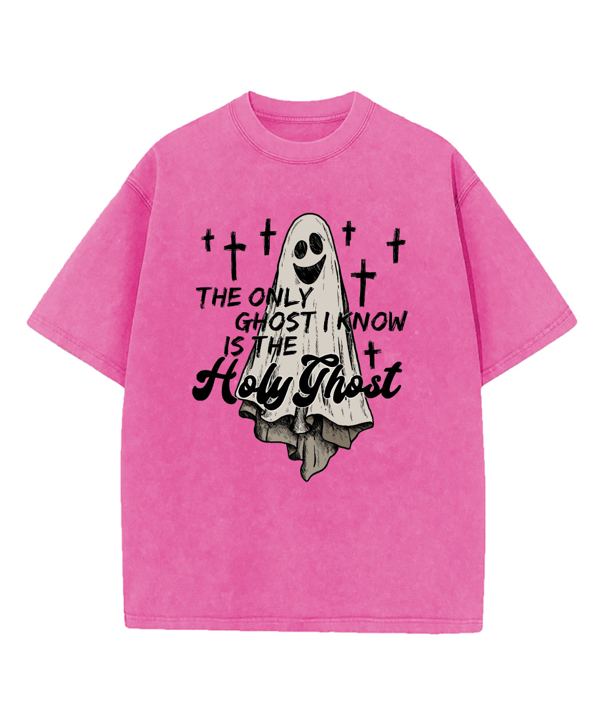 The Only Ghost Is Holy Ghost Washed Christian T-shirt Hoodie, Sweatshirt | CiraTrend.com (Image 3)